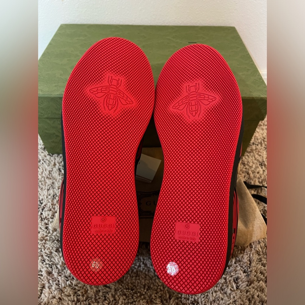 New Gucci Basket GG low-top black red sneakers - Picture 8 of 9